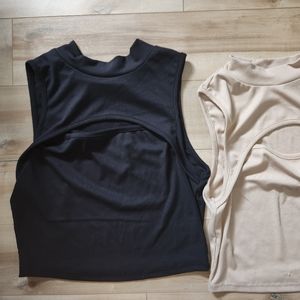NWOT Cropped black top